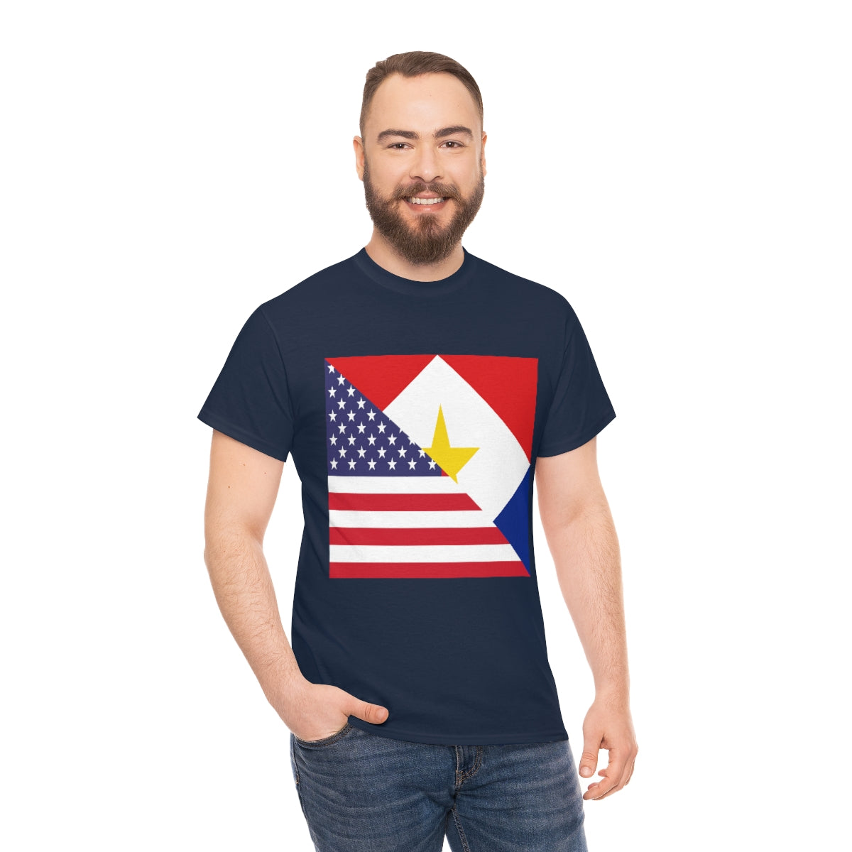 Saba American Flag Half Sabaean USA T-Shirt | Unisex Tee Shirt