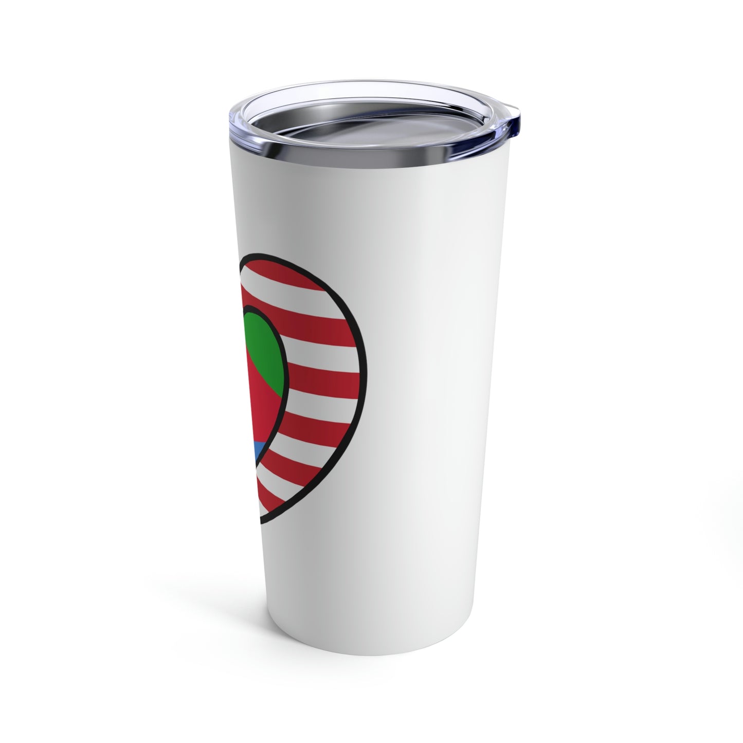 American Eritrean Flag Heart Valentines Day Gift USA Eritrea Tumbler 20oz