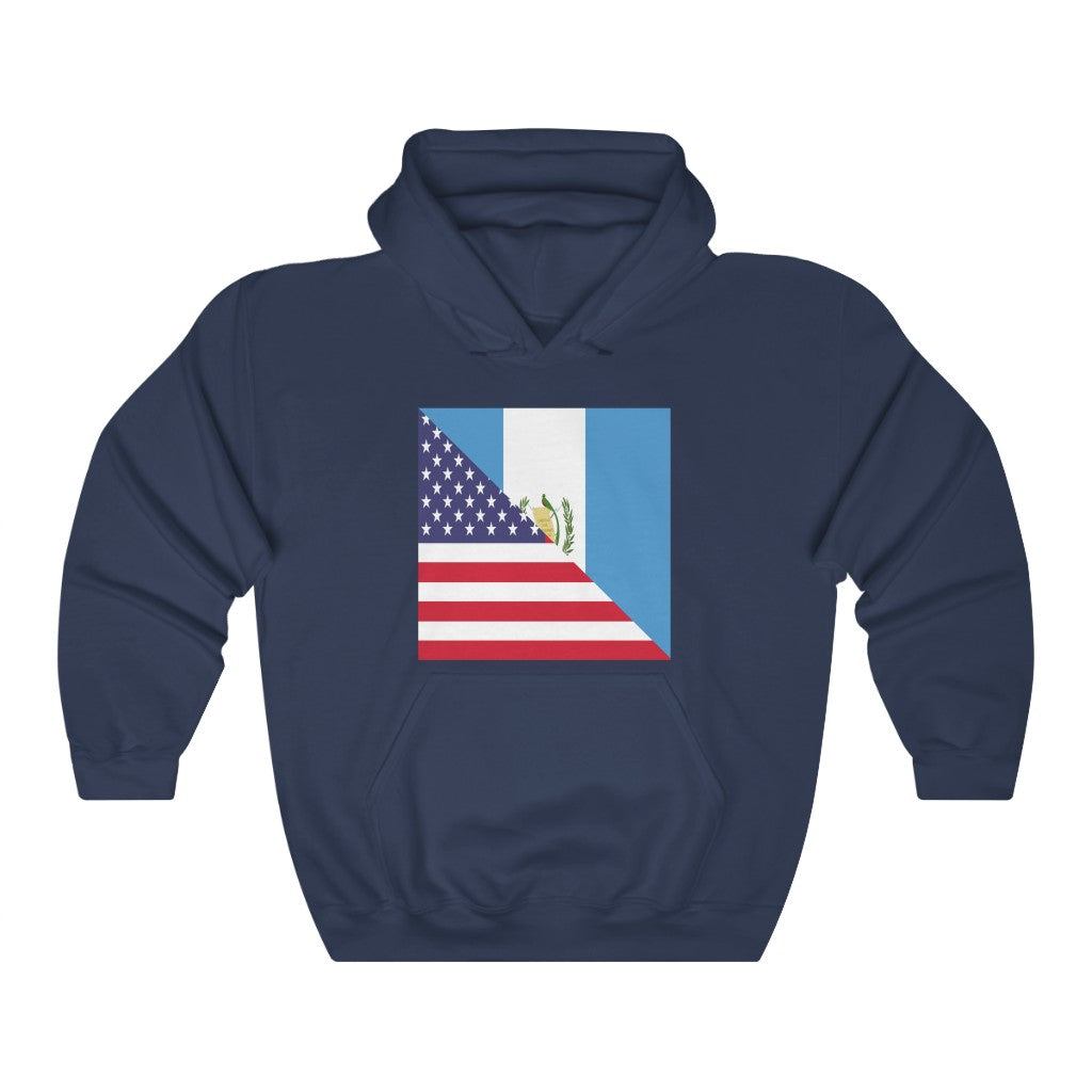 Guatemalan American Flag Hoodie  | Unisex Half Guatemala USA Pullover