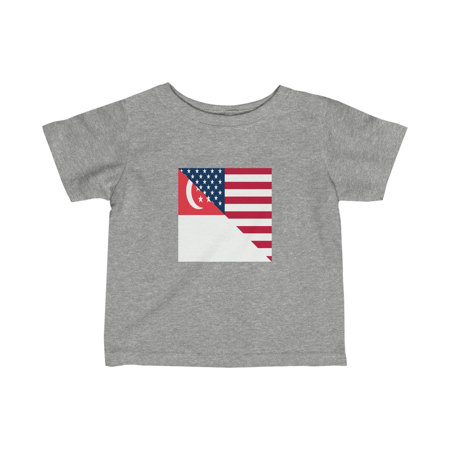 Infant Singapore American Flag Half Singaporean USA Toddler Tee Shirt