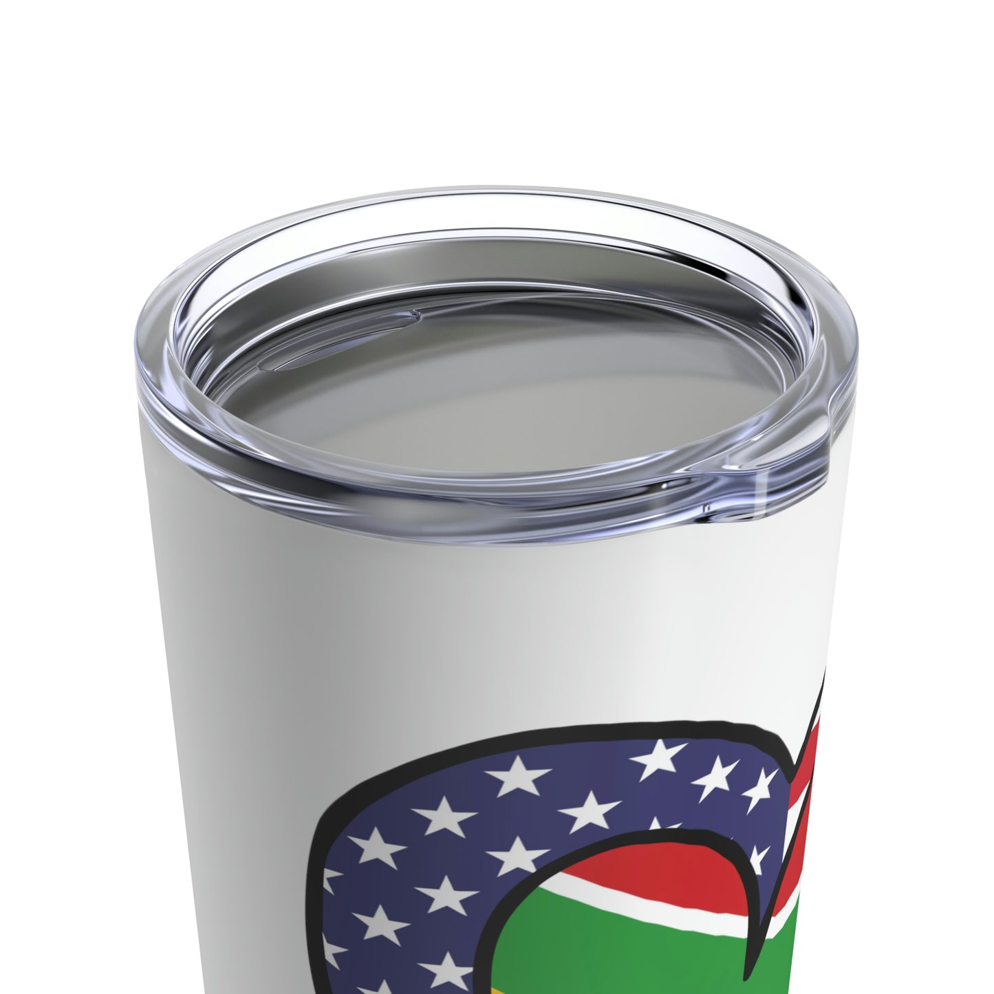 South African American Heart Valentines Day Gift Half Africa USA Flag Tumbler 20oz Beverage Container