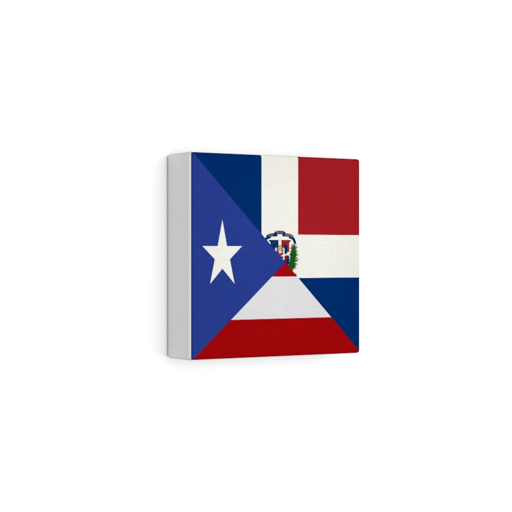 Puerto Rican Dominican Republic Flag Canvas Gallery Wraps | PR DR