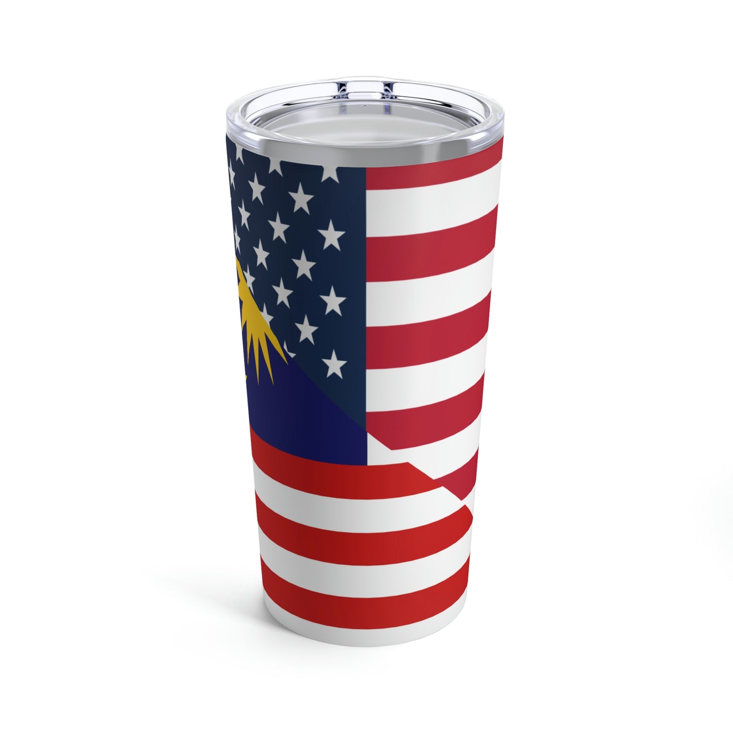 Malaysia American Flag Half Malaysian USA  Tumbler 20oz Beverage Container