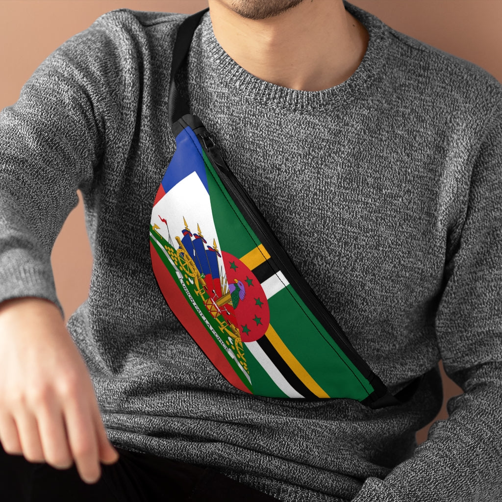 Dominica Haitian Flag Fanny Pack | Haiti Belt Bag Waist Sling