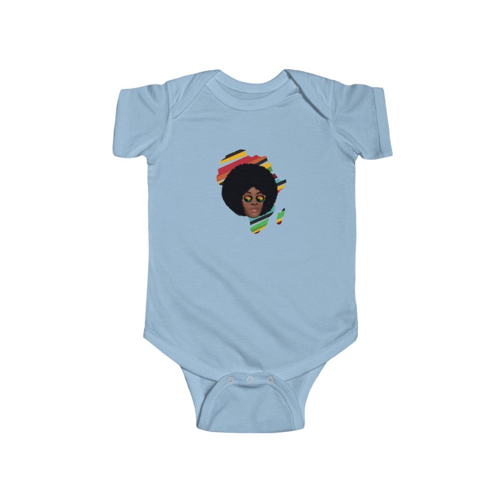 African Woman Glasses Baby Bodysuit | Africa Continent Baby Boy Girl