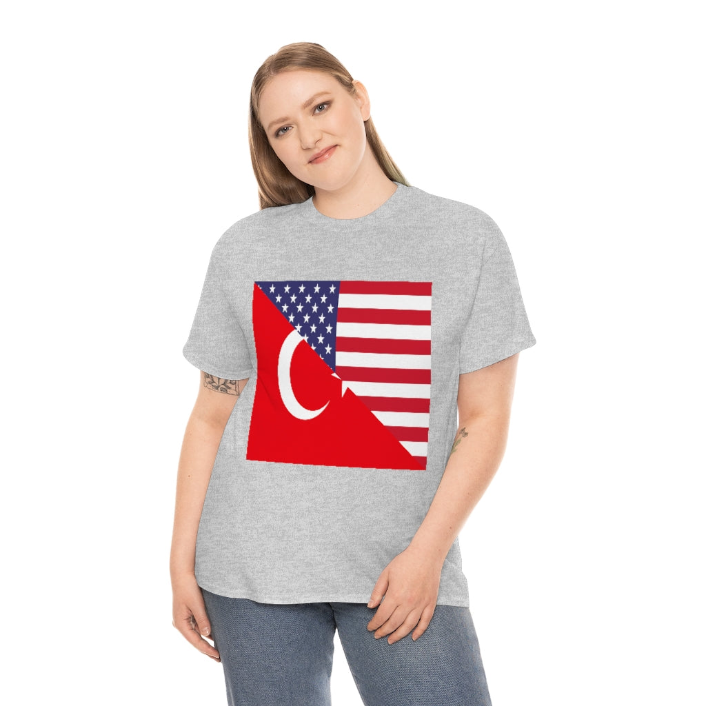 Turks American Flag Tee Shirt | Unisex Turkey USA Tshirt