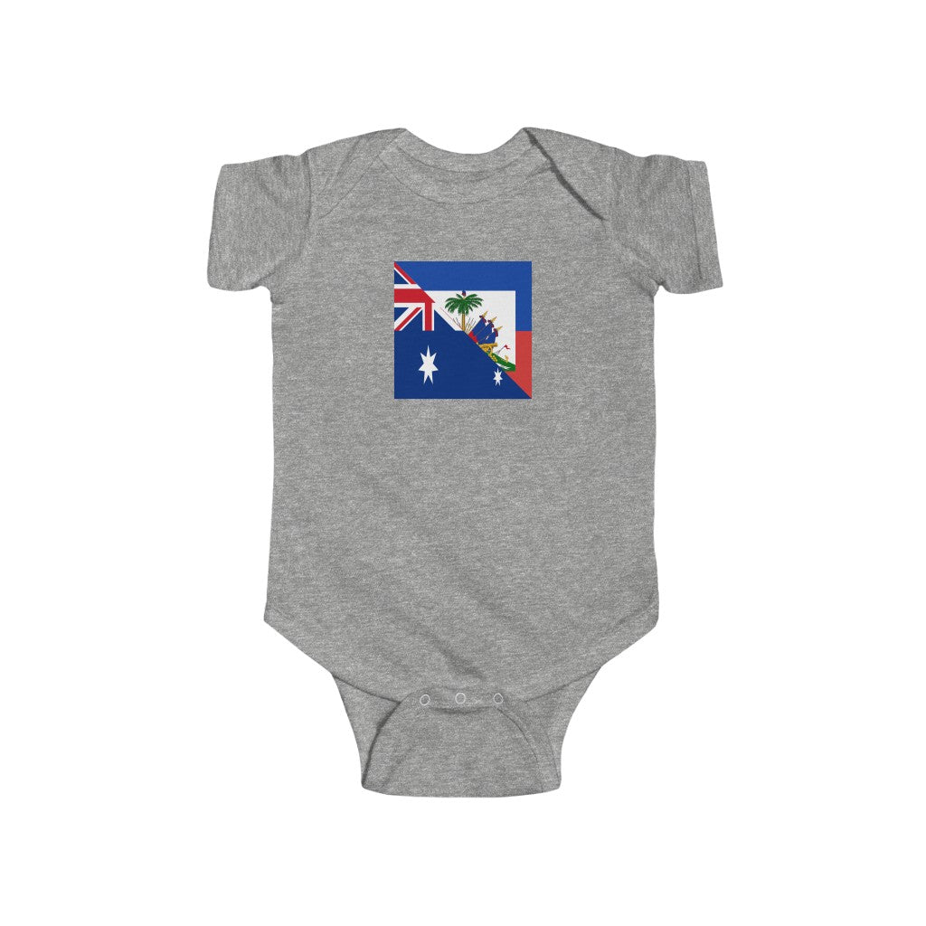 Haitian Australian Flag Baby Bodysuit | Australia Haiti Baby Boy Girl