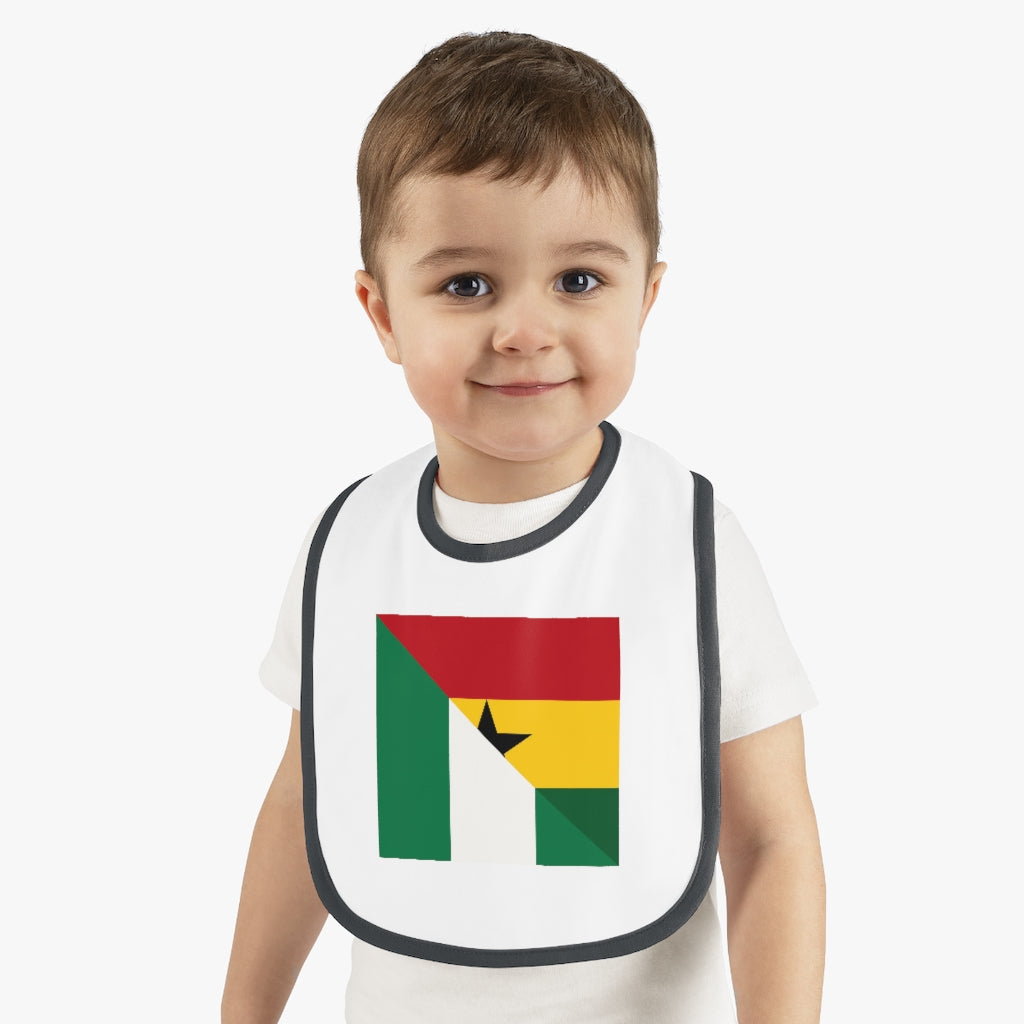 Nigerian Ghanaian Flag Baby Bib | Nigeria Ghana Newborn