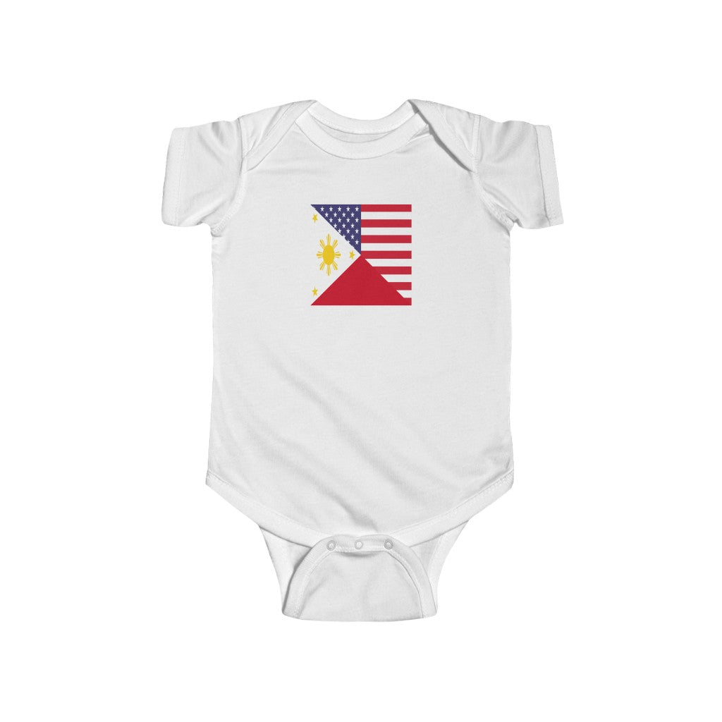 Philippines American Flag Baby Bodysuit Newborn | Filipino USA Baby Boy Girl