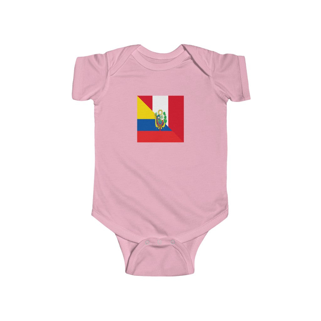 Peruvian Ecuadorian Flag Baby Bodysuit | Ecuador Peru Newborn Clothes