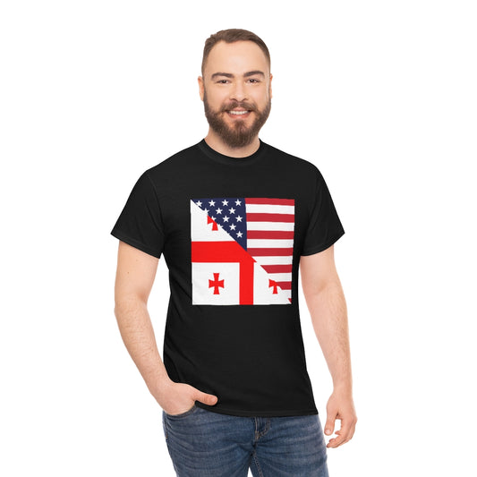 Georgian American Flag T-Shirt | Unisex Georgia Men Women Tee