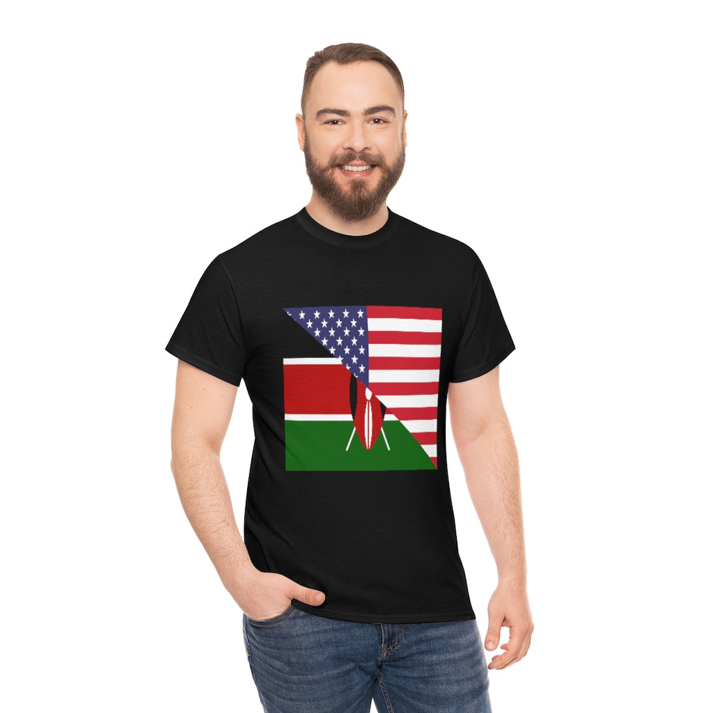 Kenyan American Flag Tee Shirt | Kenya USA Tshirt