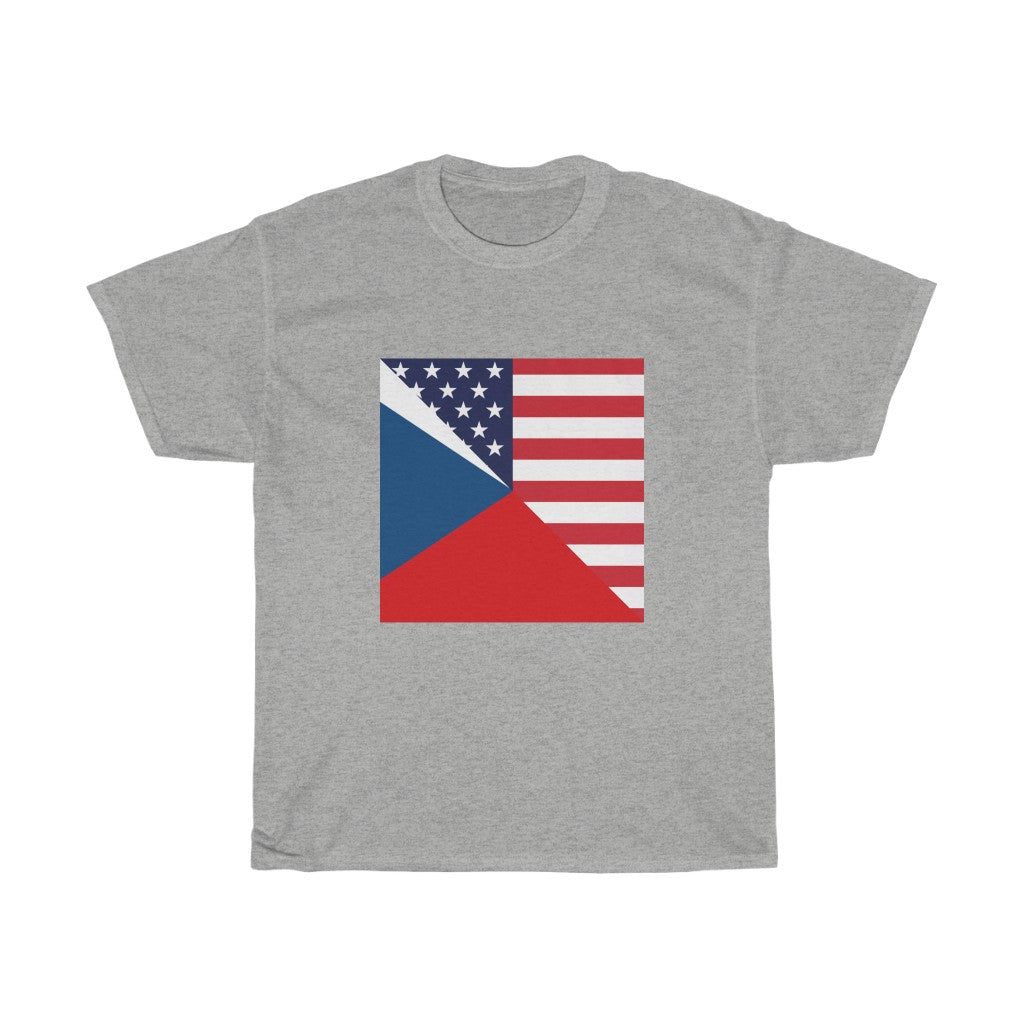 Czech Republic American Flag Tee | Unisex Czechia USA Shirt