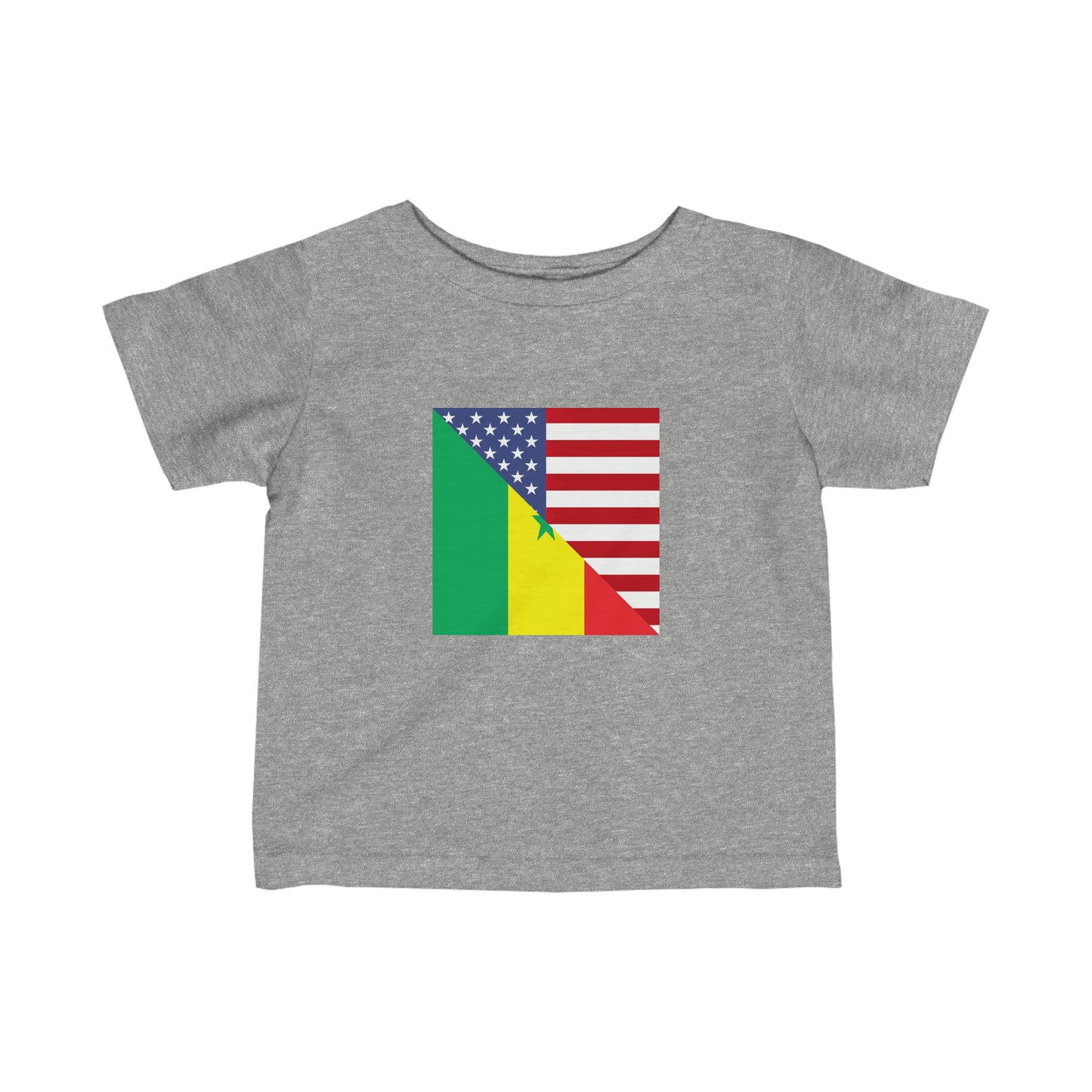 Infant Senegalese American Flag Half Senegal USA Toddler Tee Shirt