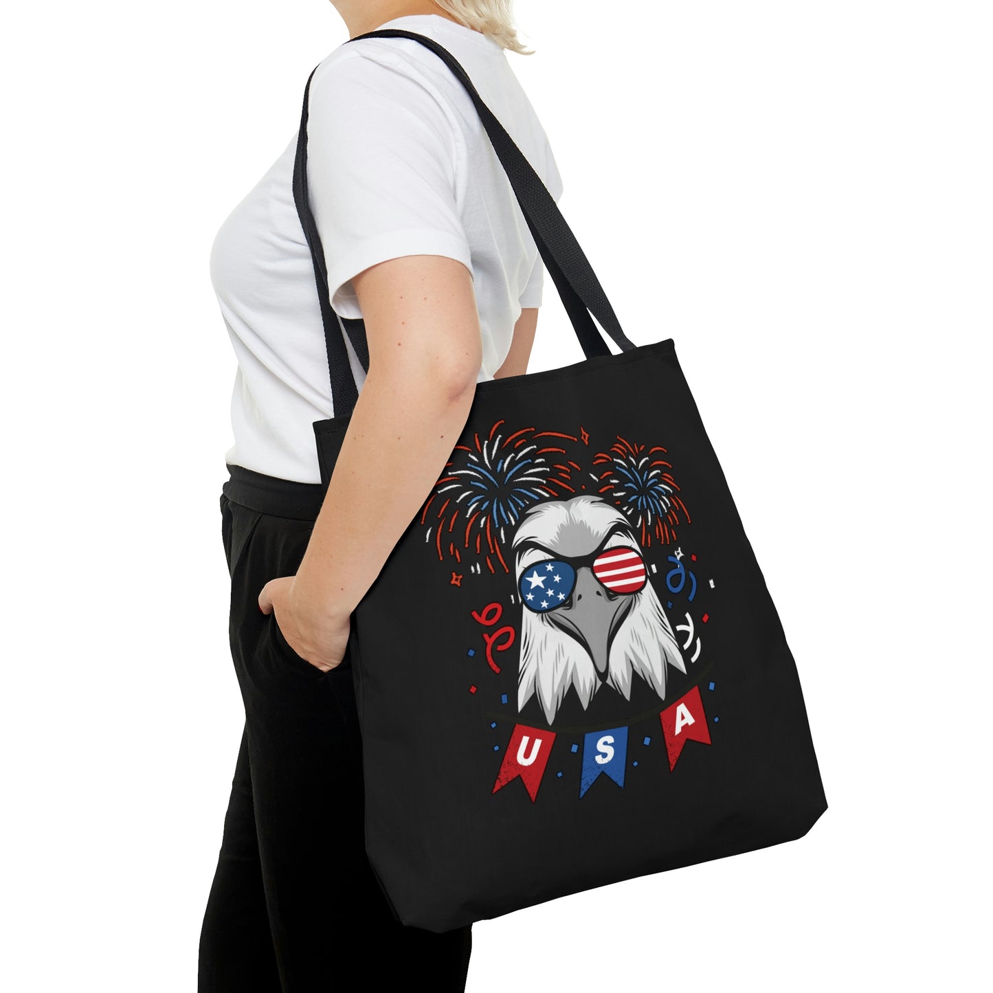 American Bald Eagle USA Flag Tote Bag | Shoulder Bag