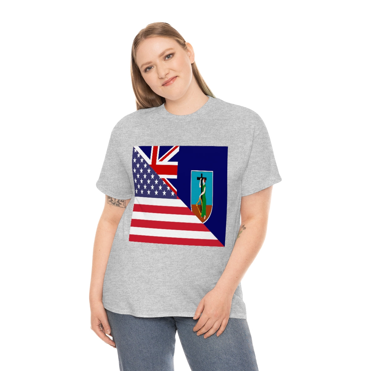 Montserrat American Flag Half Montserratian USA T-Shirt | Unisex Tee Shirt