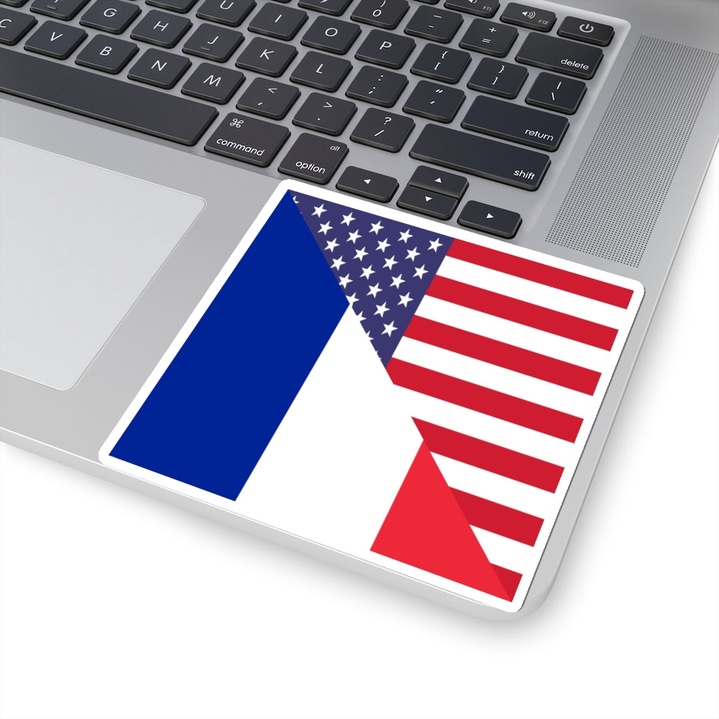 French American Flag Sticker | France USA Stickers