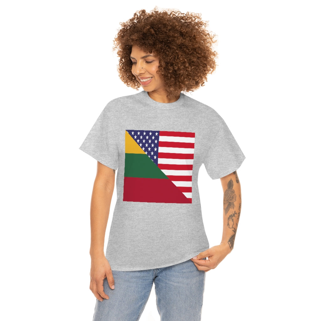 Lithuanian American Flag Unisex Tee Shirt | Lithuania Tshirt