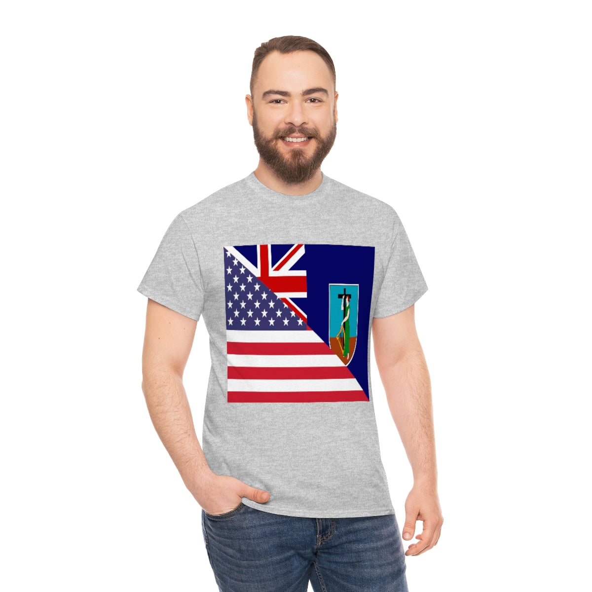 Montserrat American Flag Half Montserratian USA T-Shirt | Unisex Tee Shirt