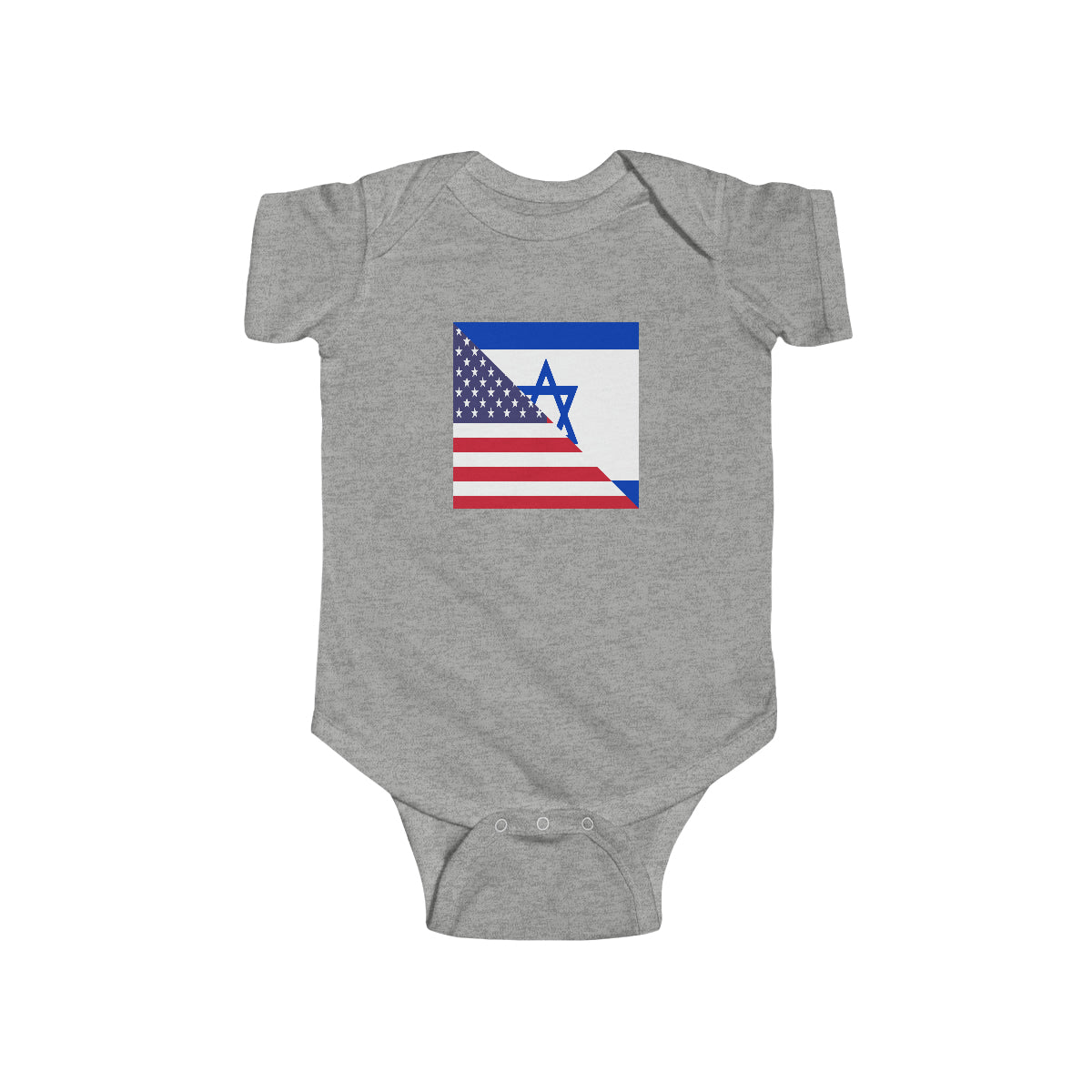 Israel American Flag Half Israeli USA Baby Bodysuit | Newborn Boy Girl