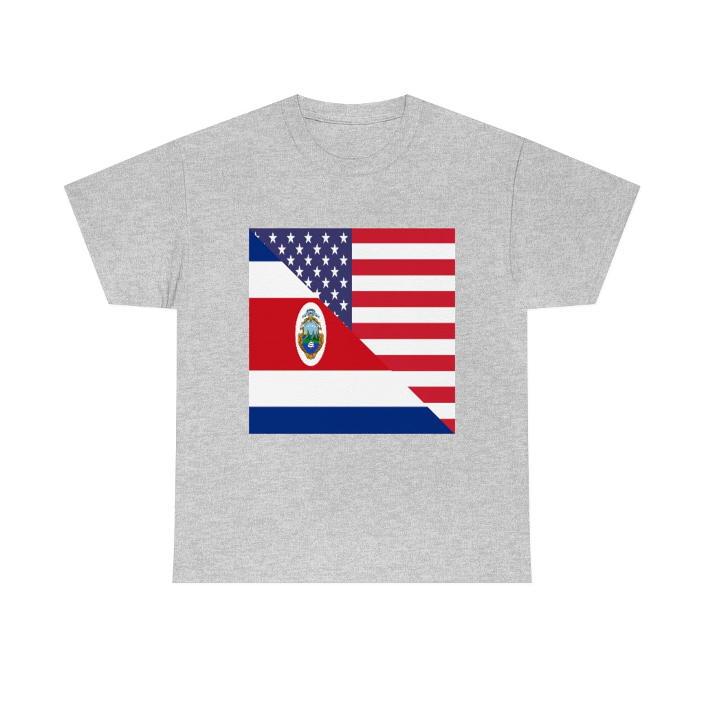 Costa Rica American Flag Tee Shirt | Unisex Costa Rican USA Tshirt