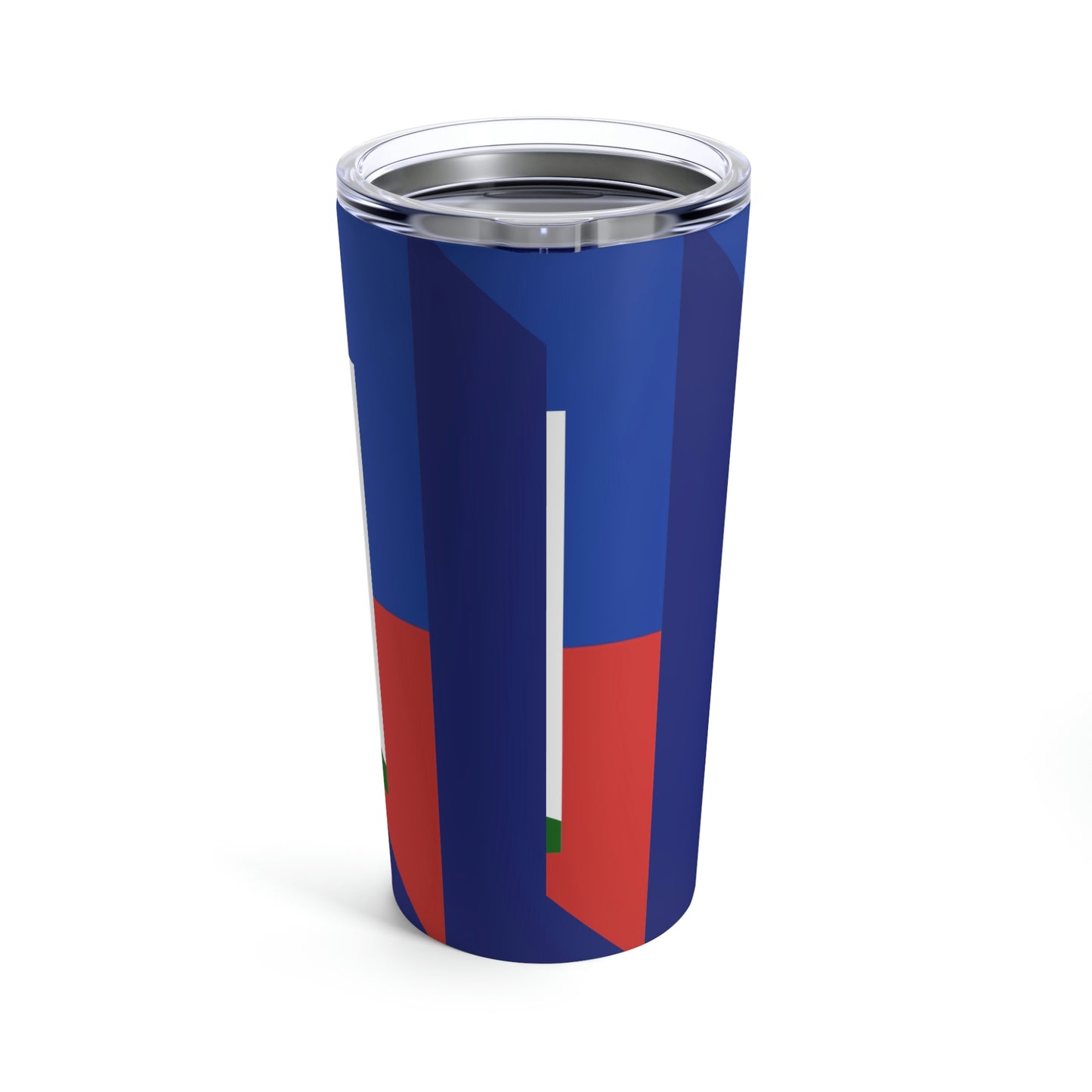 Haitian Bajan Flag Half Haiti Barbados Tumbler 20oz Beverage Container