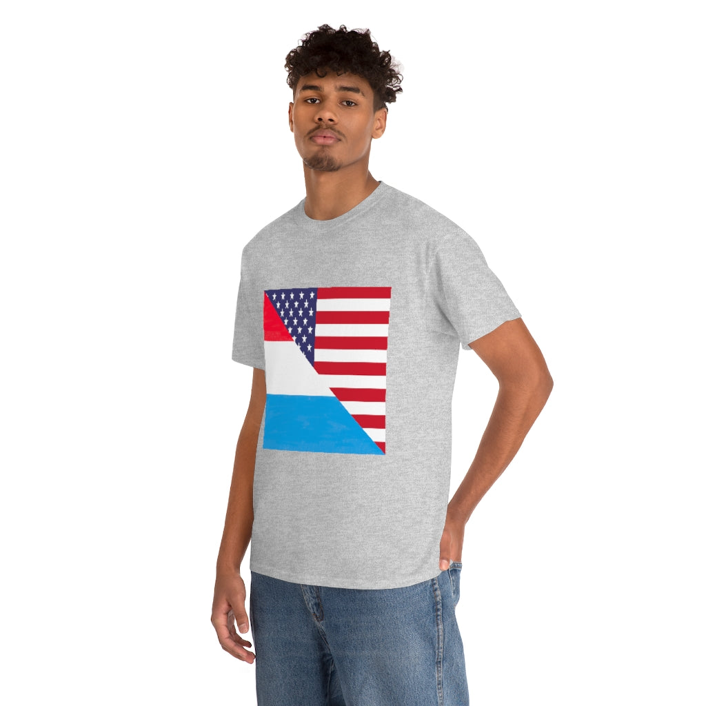 Luxembourg American Flag Unisex Tee Shirt | Luxembourger Tshirt