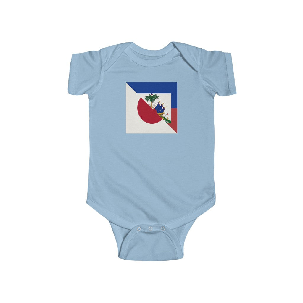 Baby Half Haitian-Japanese Flag | Haiti Japan Baby Boy Girl Outfit