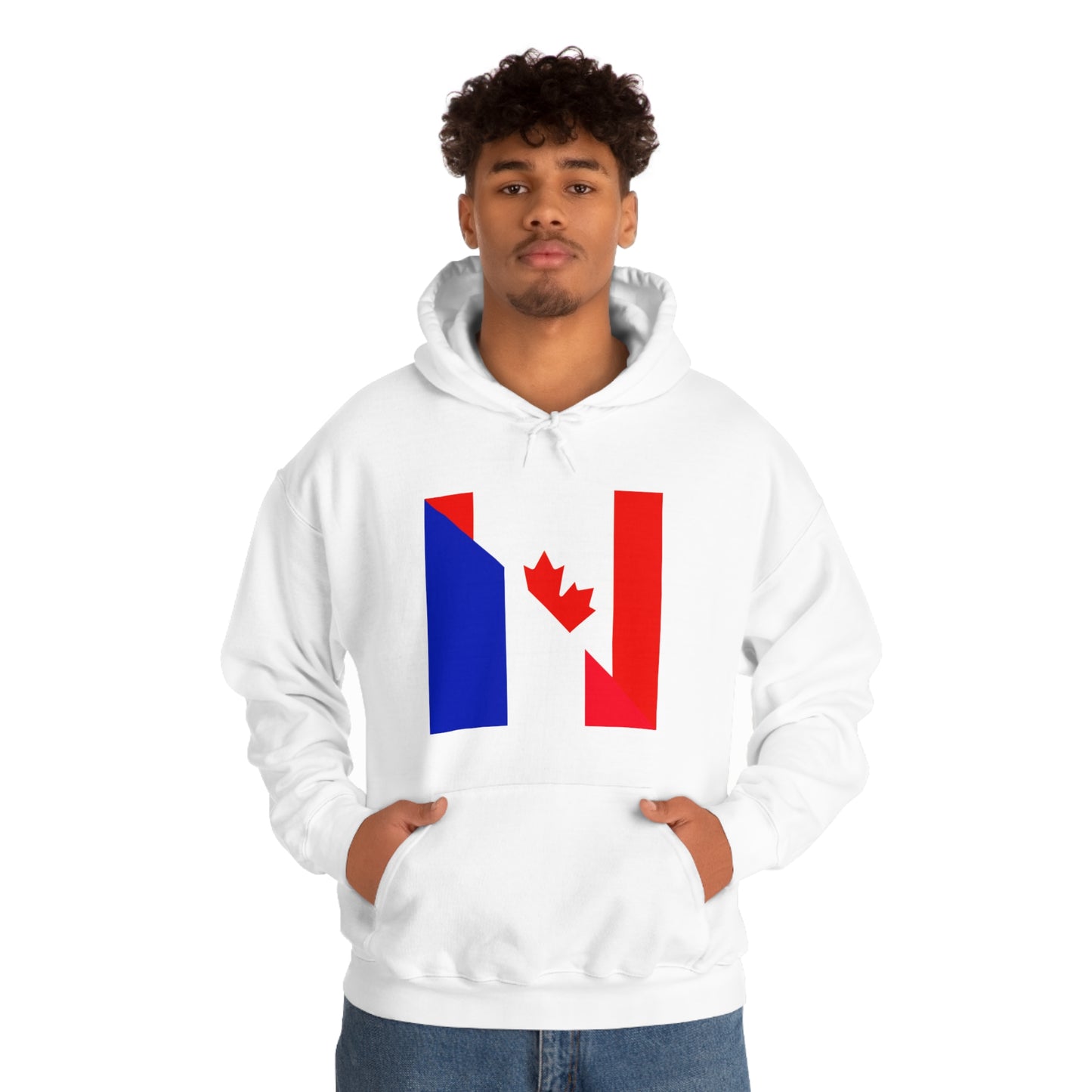 French Canadian Flag Hoodie | Unisex Half Canada France Pullover