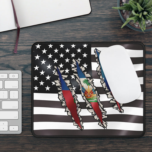 Haitian American Flag Computer Laptop Mouse Pad | Haiti USA