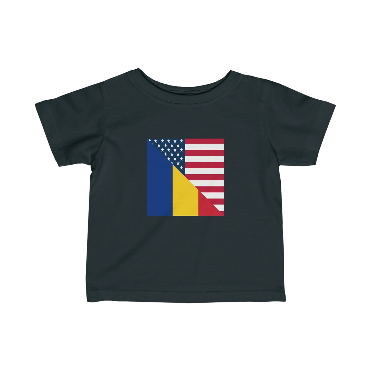 Infant Romania American Flag Half Romanian USA Toddler Tee Shirt