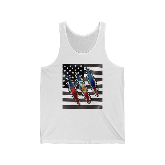 Haitian - American Flag Tank Top | USA Haiti Men Women Apparel