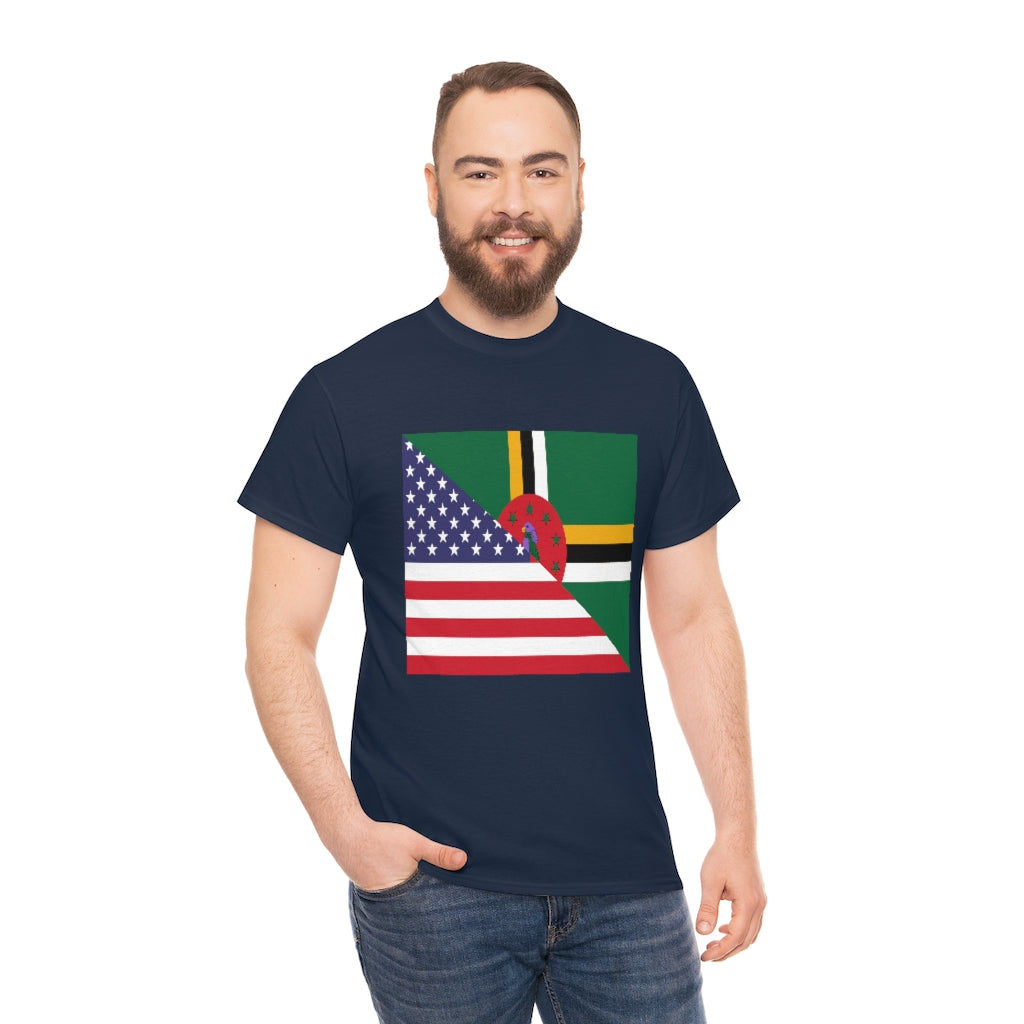 Dominica American Flag Tee Shirt | Dominican USA Tshirt