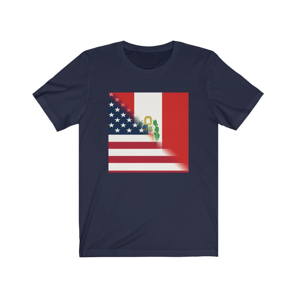 Half Peru - America Flag Tee | United States Peruvian Clothing