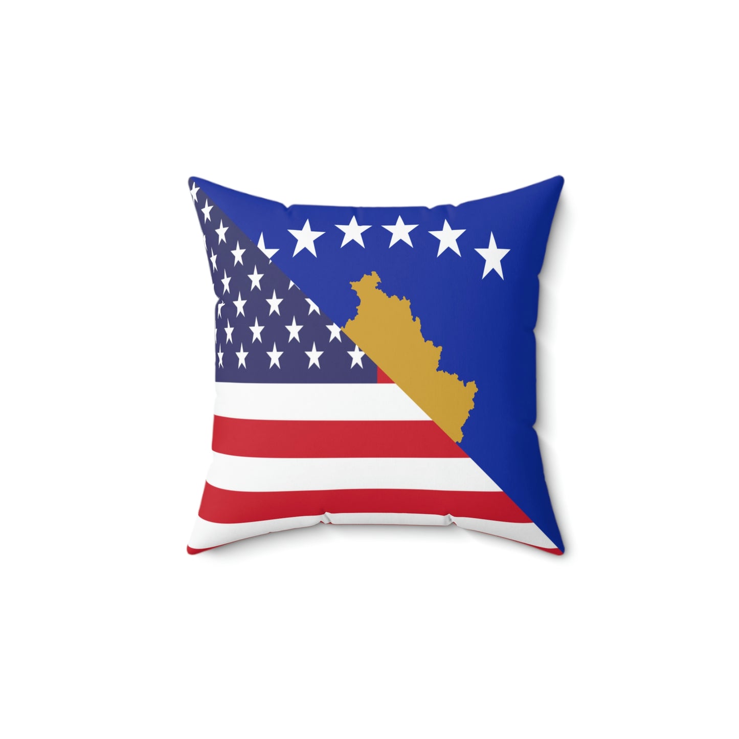 Kosovo American Flag Kosovar Spun Polyester Square Pillow