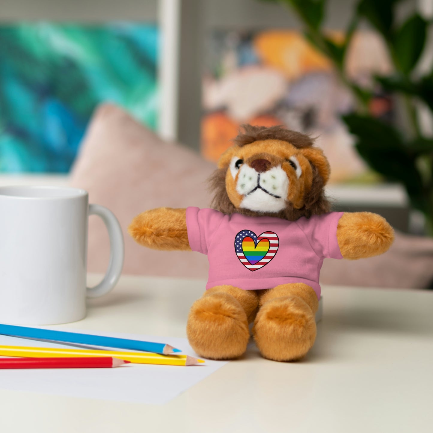 Rainbow Flag Stuffed Animals with Tee Shirt | LGBTQ Pride Valentines Day