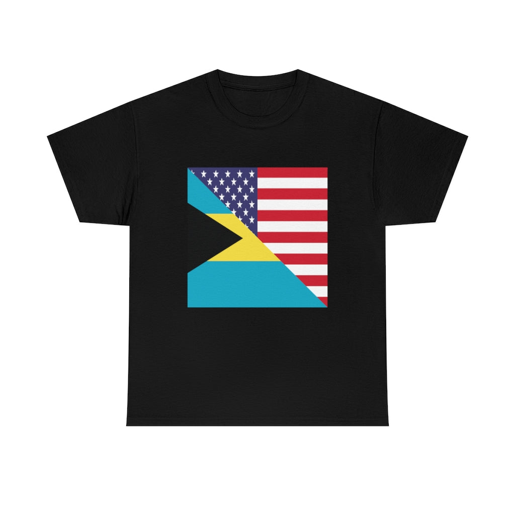 Bahamian American Flag Tee Shirt | Bahamas USA Tshirt