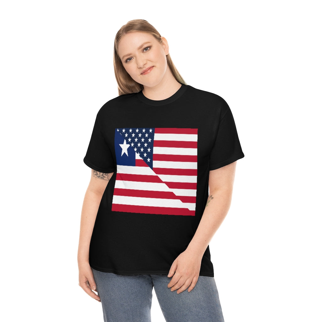 Liberian American Flag Tee Shirt | Unisex Liberia USA Tshirt