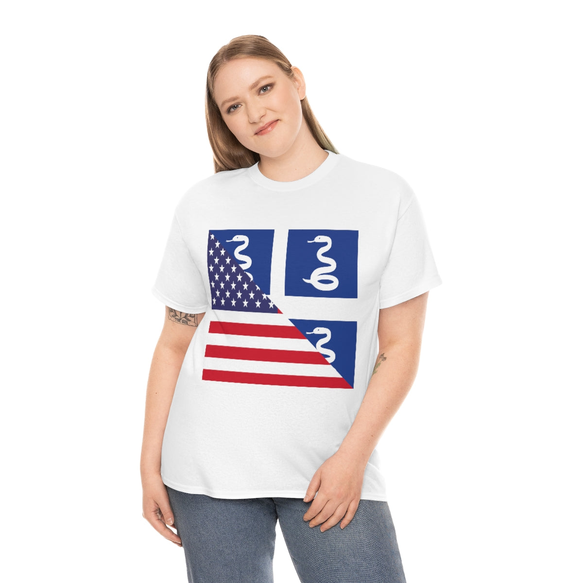 Martinique American Flag Half Martinician USA T-Shirt | Unisex Tee Shirt