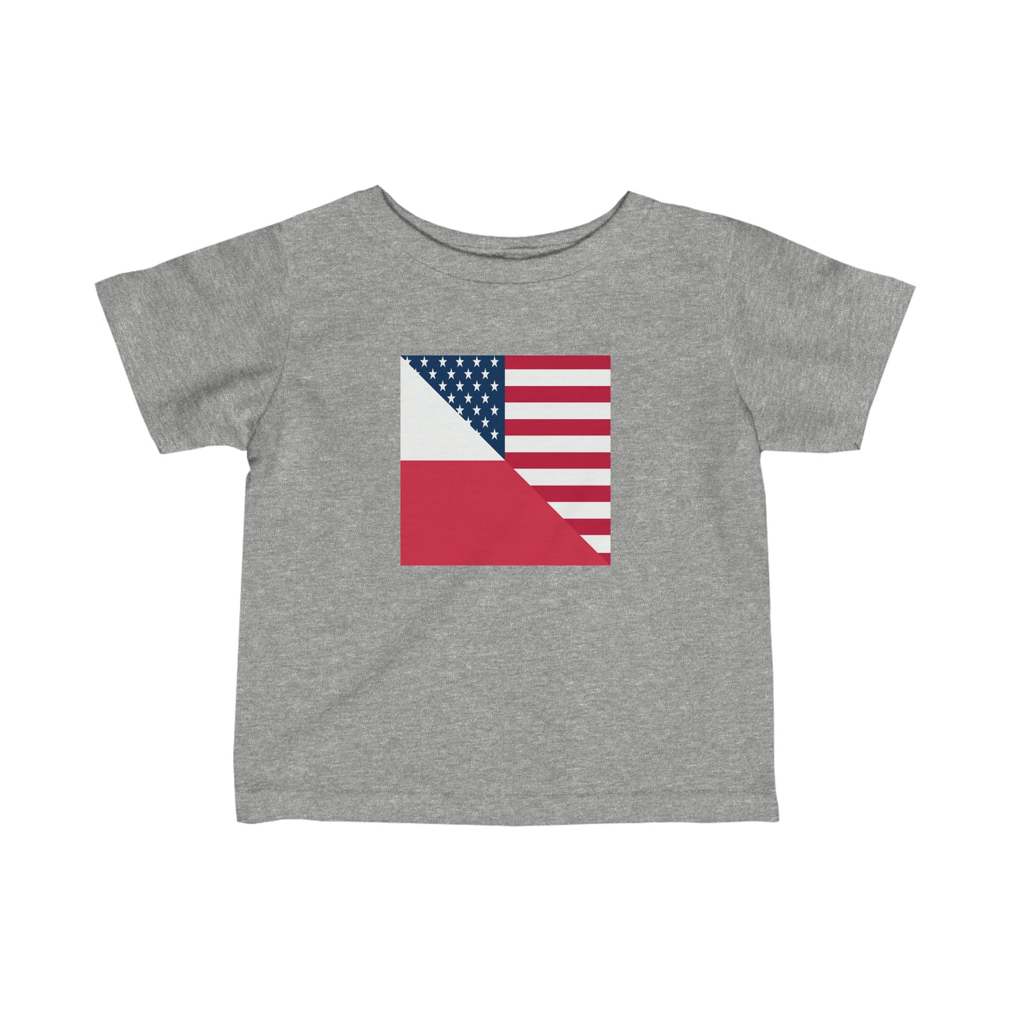 Infant Polish American Flag Half Poland USA Toddler Tee Shirt