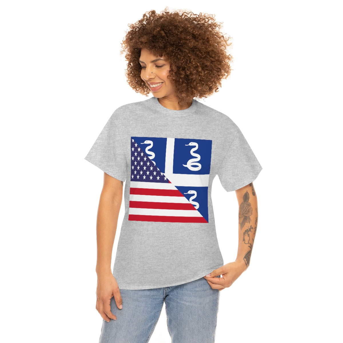 Martinique American Flag Half Martinician USA T-Shirt | Unisex Tee Shirt