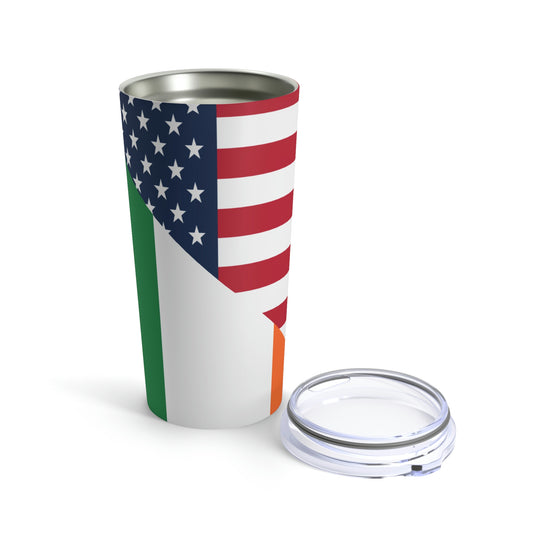 Irish American Flag Half Ireland USA Tumbler 20oz Beverage Container