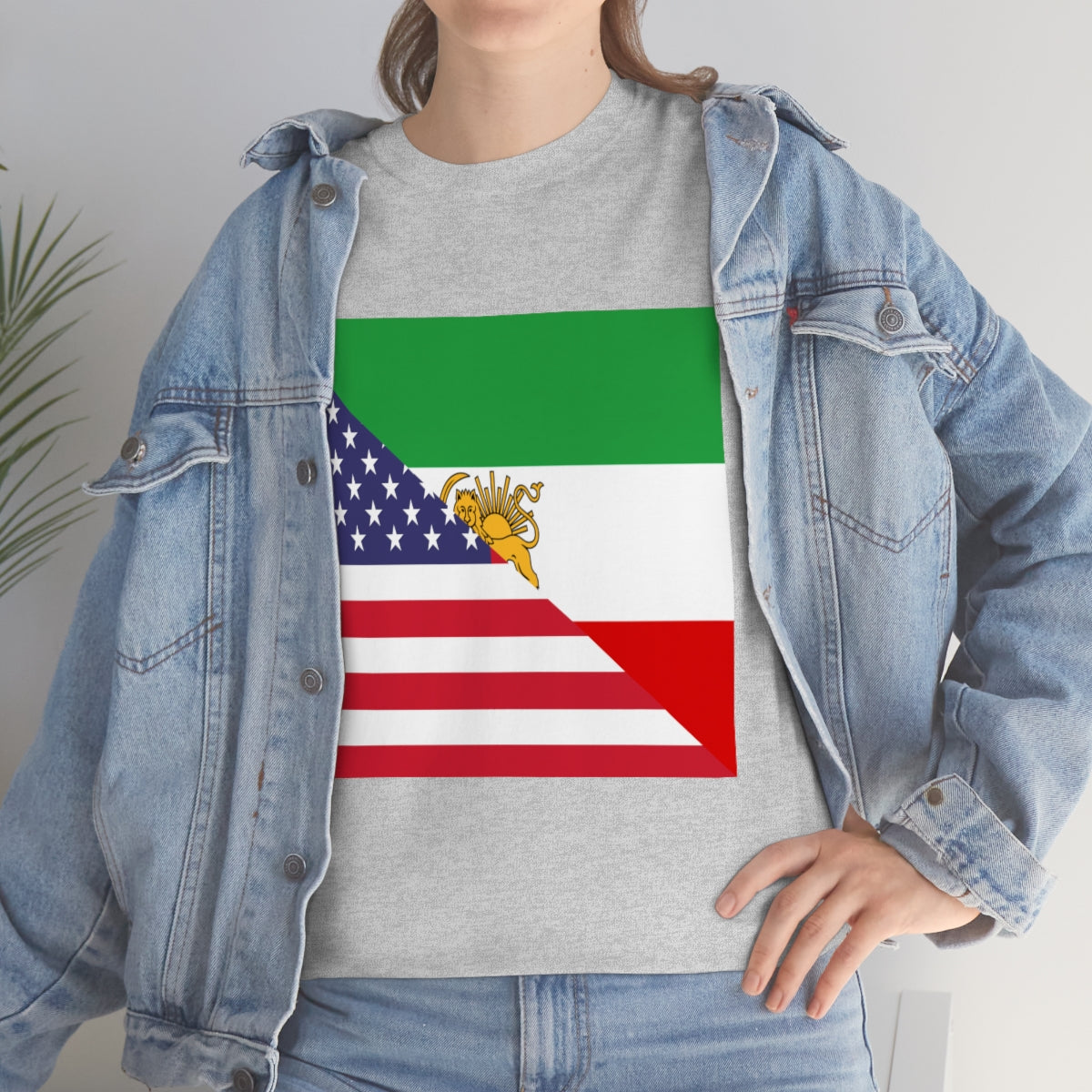 Old Iran American Flag Tee Shirt | Unisex Iranian USA Tshirt