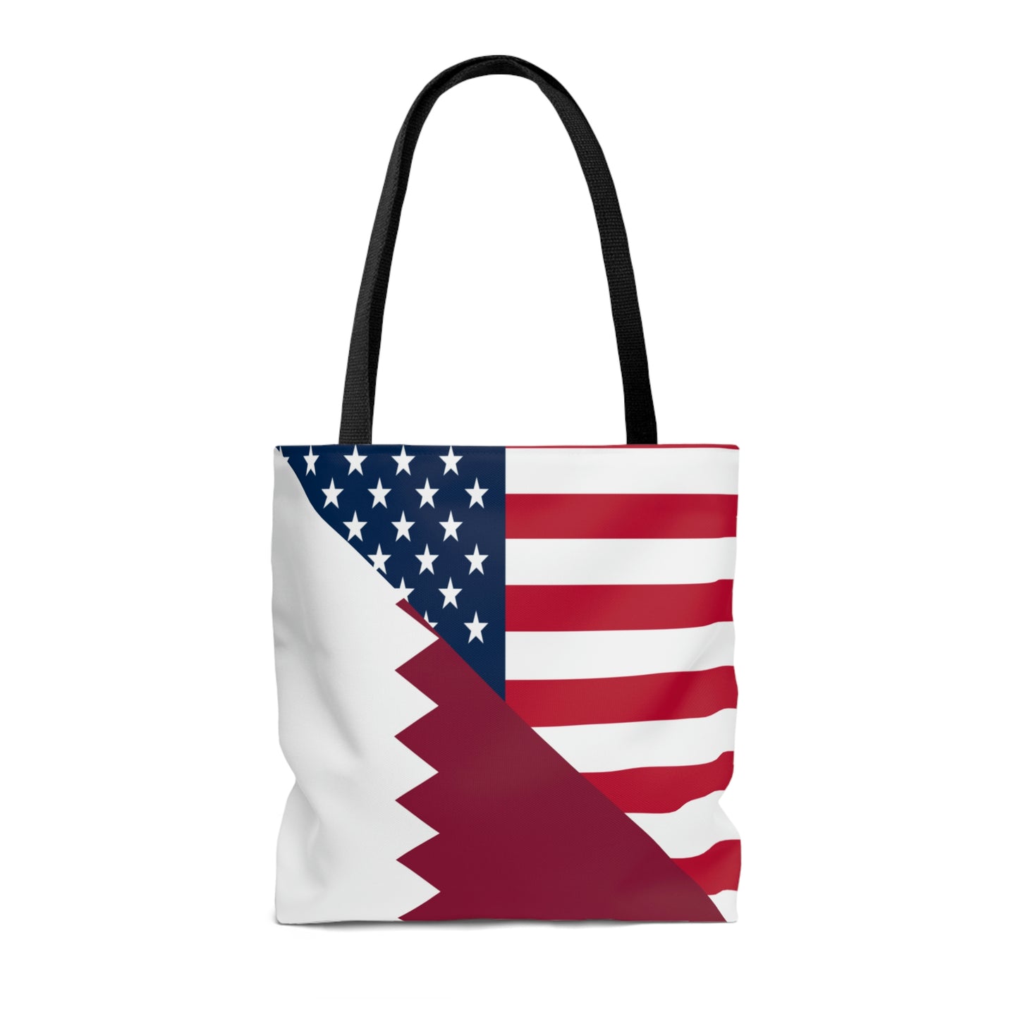 Qatar American Flag Half Qatari USA Tote Bag | Shoulder Bag