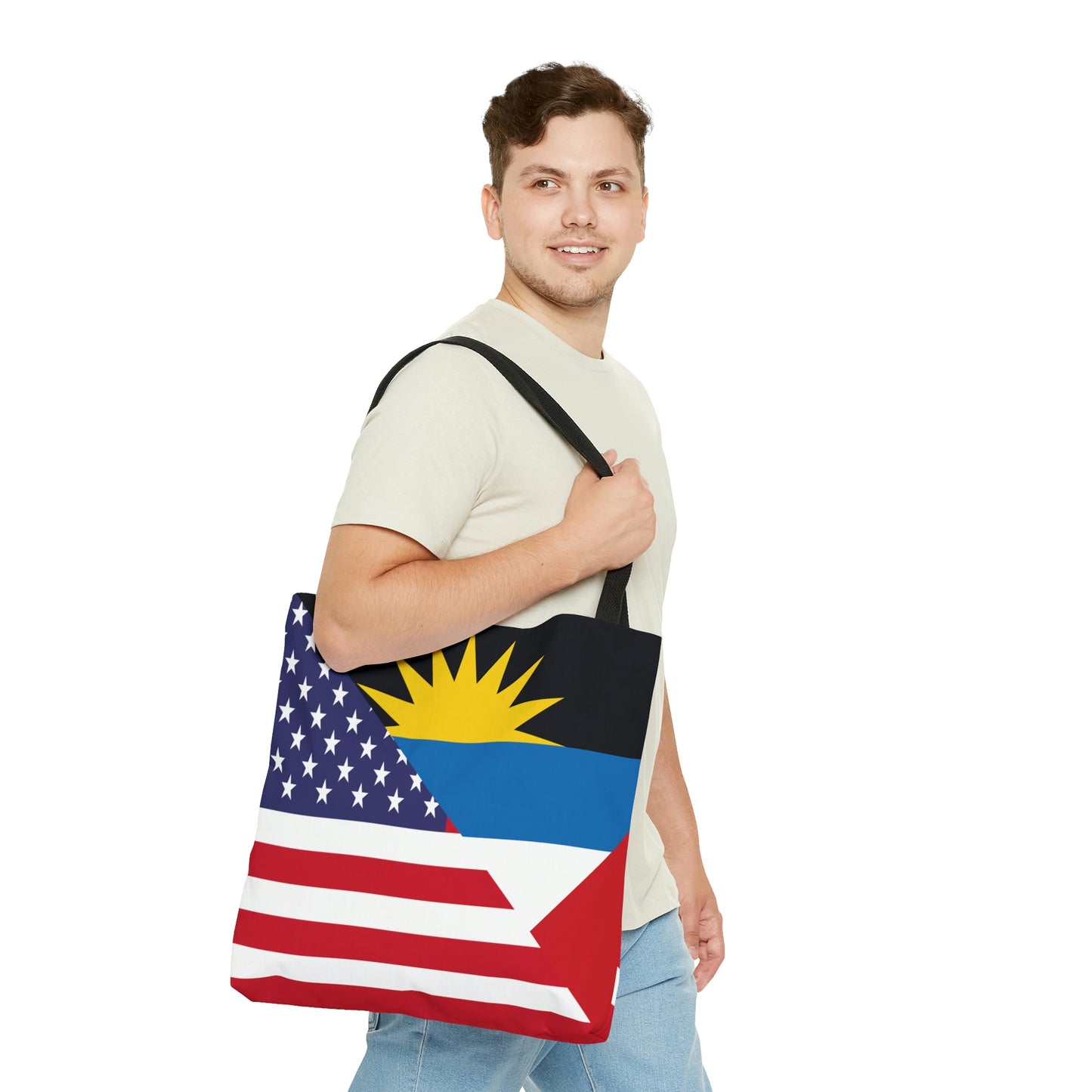 Antigua and Barbuda American Flag Antiguan USA Tote Bag | Shoulder Bag