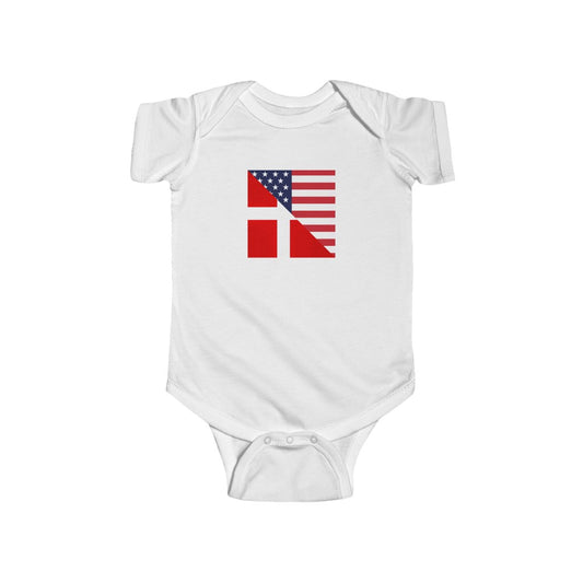 Denmark American Flag Baby Bodysuit | Danes Danish Baby Girl Boy