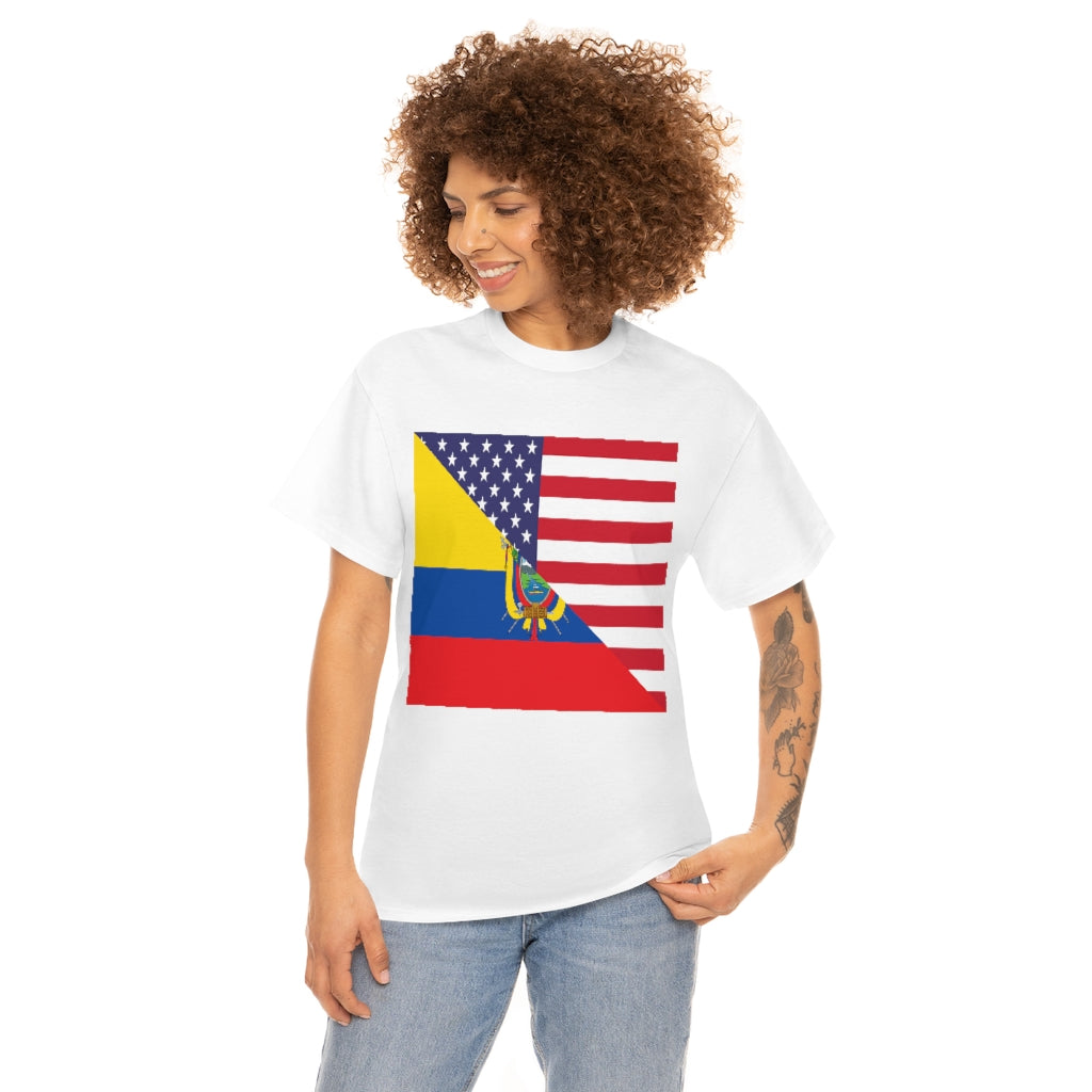 Ecuadorian American Flag Tee Shirt | Unisex Ecuador USA Tshirt