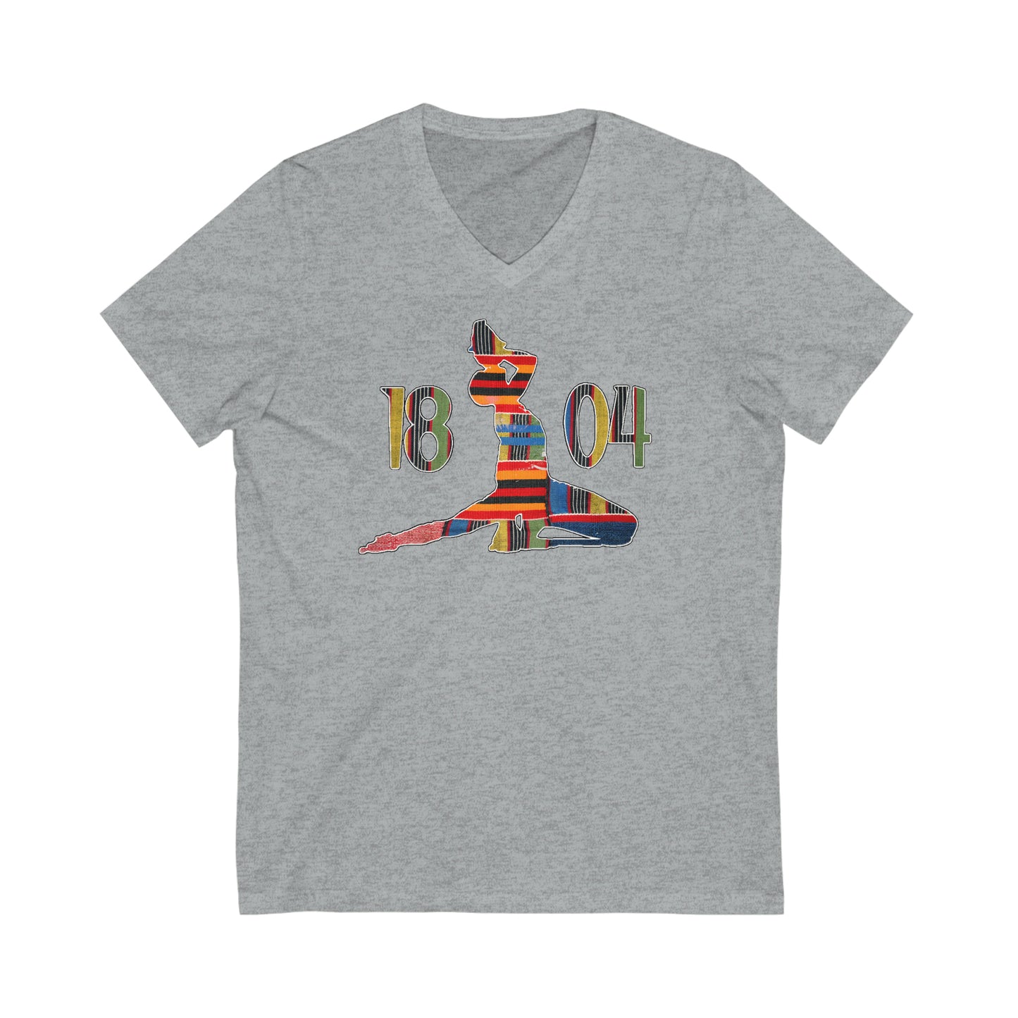 Kente Neg Marron 1804 Haiti | Haitian Neg Mawon V-Neck T-Shirt | Unisex Vee Shirt