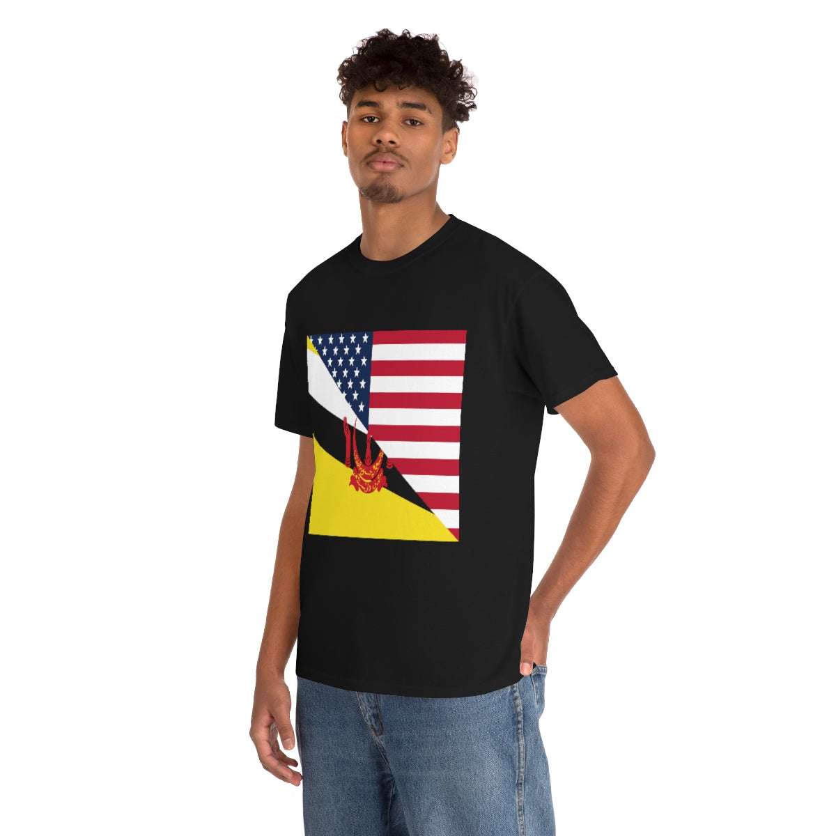 Brunei American Flag Half Bruneian USA T-Shirt | Unisex Tee Shirt