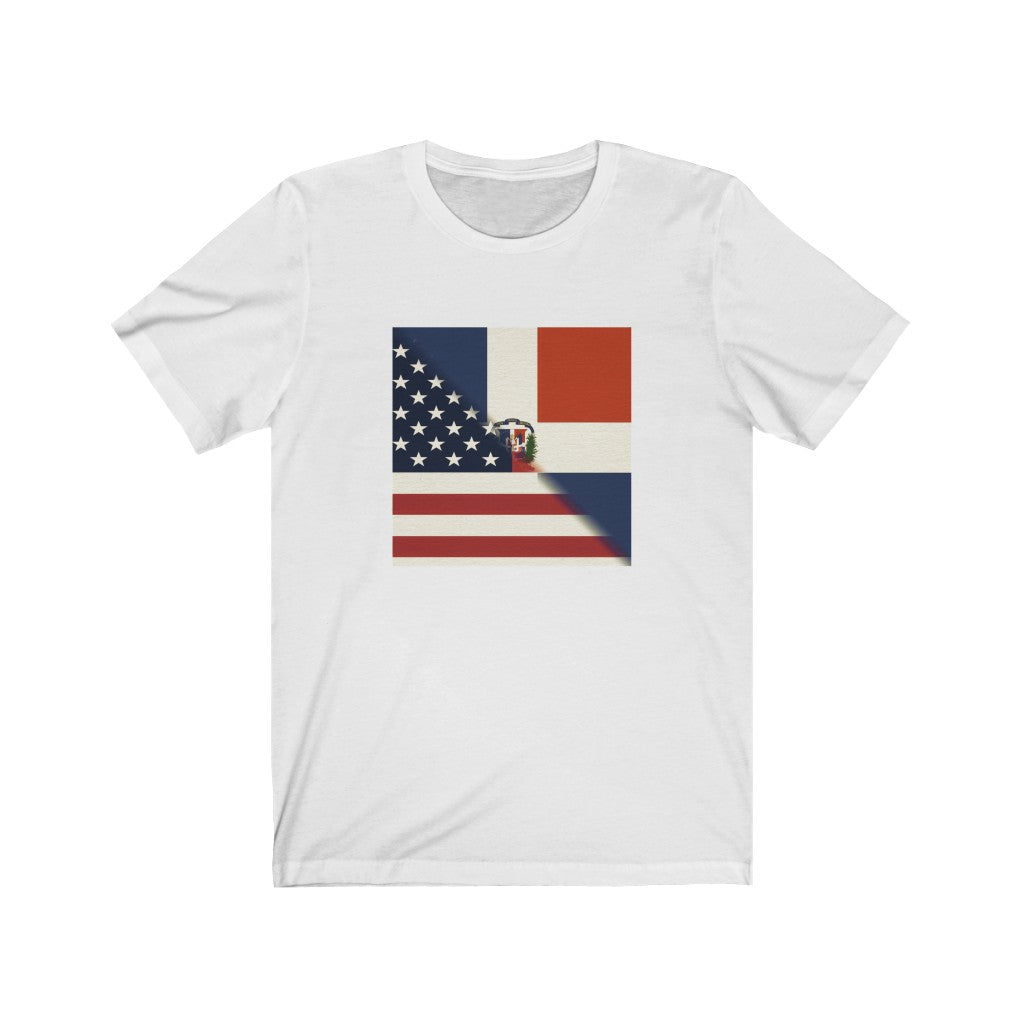 Half Dominican Republic American Flag Tee